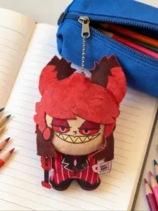 New Hazbin Hotel Extremely Evil Big Boss Plush Toy; Hell Inn Clown Stuffed Animal; Red Alastor Pendant