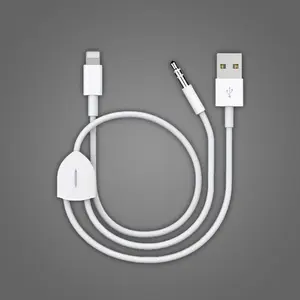 Car Aux Cable, 2 in 1 Audio Cable 3.5mm USB Auxiliary Stereo Cable Adapter For iPhone/13/12/11/XS, Car Aux Speaker Cable Suitable For Car Home Stereo Speaker