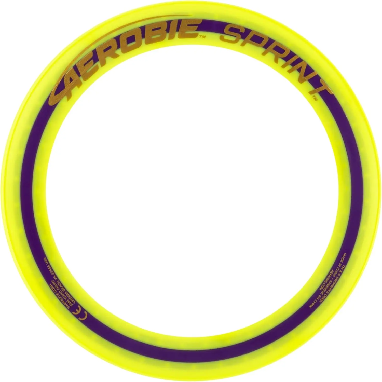 Aerobie Sprint Ring Outdoor Flying Disc, 10 Inches, Yellow Spin Master