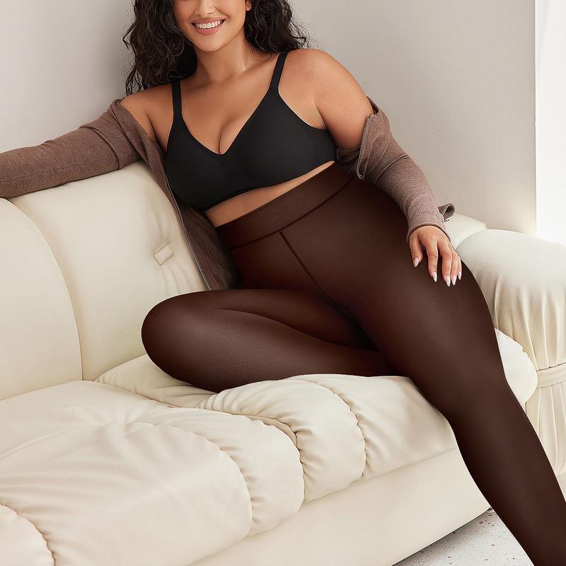 Women's Tights Fake Translucent Warm Thermal Pantyhose Sheer Thick Leggings Ladies Under Dress for Winter with Plush Inner Layer,High quality Tights,Soft and Breathable,Stretchy,Everyday,Minimalist,Slim.