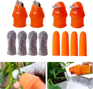 12 Pcs Gardening Silicone Thumb Knife Harvesting Tool, Separator Finger Plant Fruit Picking Knife Garden Tool (L)