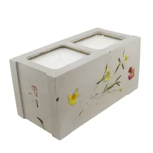 Caos Motē Pressed Flower Mini Cinder Block Candle