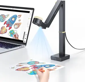 Fancy S Pro 12MP USB Document Camera for Teacher, 4K Webcam with Microphone and LED Light, Up to 60fps, Auto Focus, for Remote Teaching, Live Streaming, Web Conference, for  and Windows