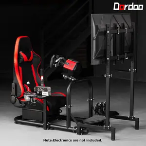 Dardoo Sim Racing Cockpit with Monitor Stand & Red Seat Fit  G920 G923.Not Include Wheel Handbrake Shifter and Pedals
