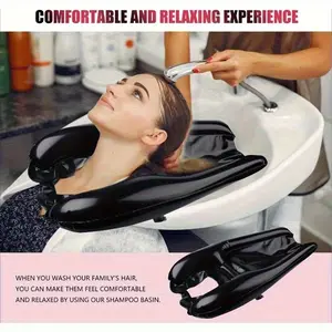 1PC Inflatable Hair Washing Basin | Portable Movable Design, Hassle-Free Hair Washing, Bathroom Accessory, Basin Container