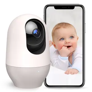 nooie Baby Monitor 2K Camera with AI Motion Tracking, 360 WiFi Indoor Camera for Home Security, Compatible with Alexa, Phone App, SD or Cloud Storage