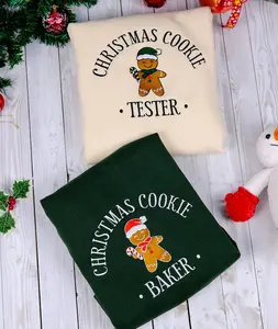 Cookie Tester Embroidered Sweater, Trendy Christmas Sweater