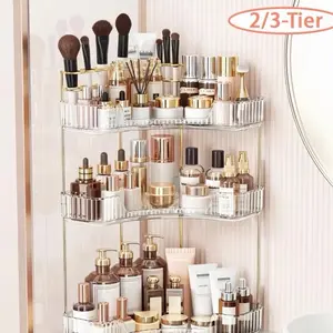 1pc Large Capacity 2-3 Layer Bathroom Corner Storage Rack - Household, Leakproof, Eco-Friendly, Lightweight, Durable, Space-Saving Organizer for Cosmetics, Electric Toothbrushes (Suitable for Bathrooms, Bedrooms)