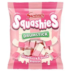 Squashies Drumstick - Strawberry Flavor Candies - 120g Each 1 pack