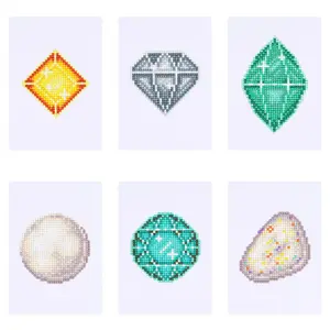 Diamond Arts Colorful Painting Kit, 6 Counts/set Jewelry Theme Mini Round Diamond Arts Colorful Painting Kit, DIY Drill Mosaic Art and Crafts for Home Decor Craft Gift, Diy Kits