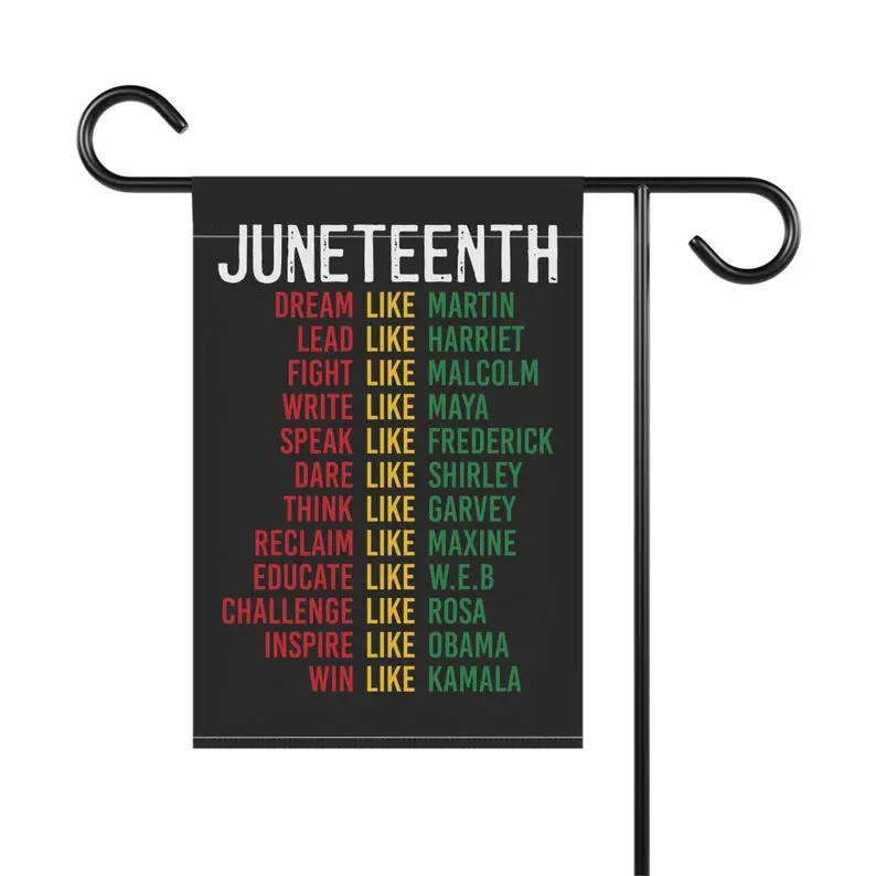 Juneteenth Inspirational Leaders 100% Polyester Garden Flag Banner, Black History Lawn Décor for Backyard, Balcony Flower Pots