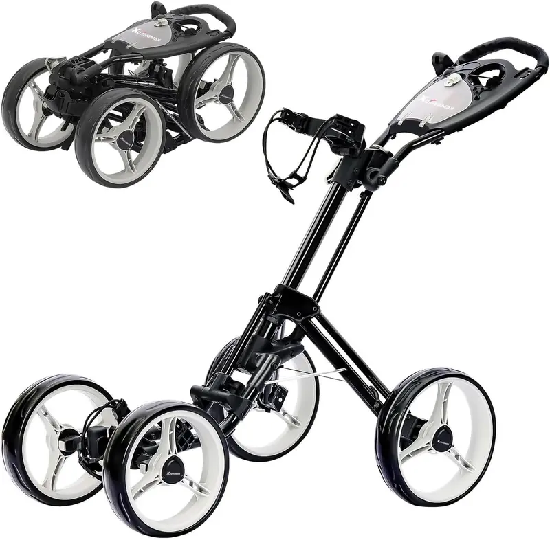 Tivor 3-Wheel Golf Push Cart – Lightweight, Compact Quad-Fold