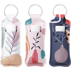X-KC22 Chapstick Holder Keychain Cute Lip Balm Keychain Holder with Clip