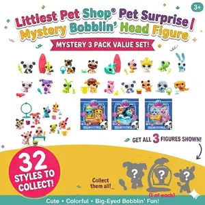 Littlest Pet Shop Collectible Pets Bundle – Surprise Pets, Pet Pairs & Petfluencer Pairs, Gen 7 Bobble Head Figures with Accessories, Collector Cards & Roblox Virtual Code