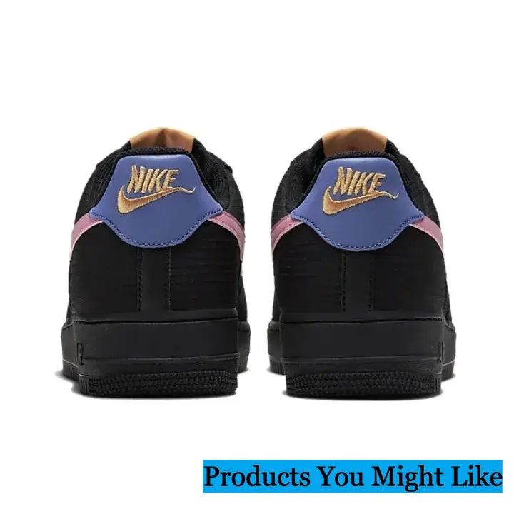 Brand-New Vintage Unisex Black Suede Low-Top Lace-Up Sneakers - Blush Pink Side Badge, Warm-Toned Tongue Trim, Multi-Color Heel Detail, Trendy Contrast Design, Comfy Thick Rubber Outsole, With Original Matched Shoe Box (Sports Collectibles Accessory)