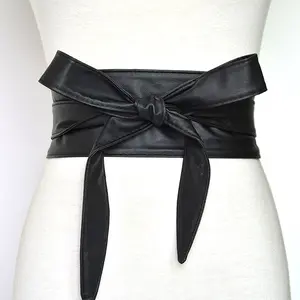 Wide belt, women's fashion versatile decorative streamer, bow strap waist seal