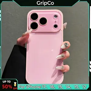 【Buttery Silky Touch】phone case Candy Macaron Series – Skin-Feel Crystal Clear Case for iPhone 17, 16, 15, 14, 13 Pro Max – Soft TPU Bumper + Hard PC Back – Full Lens Coverage – Cute, Minimalist, Pink & White Silky Smooth Pastel Cover