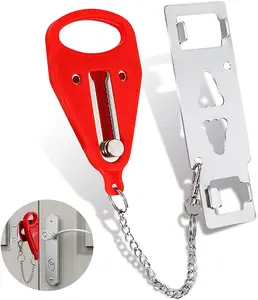 Travel Door Security Lock  --  Strong and Secure Locking mechanism  --  Provides peace of mind to use in your Hotel, Airbnb and even at your home  --  Simple to Use, Easy to Install and Remove  --  Incredibly strong stainless steel components.