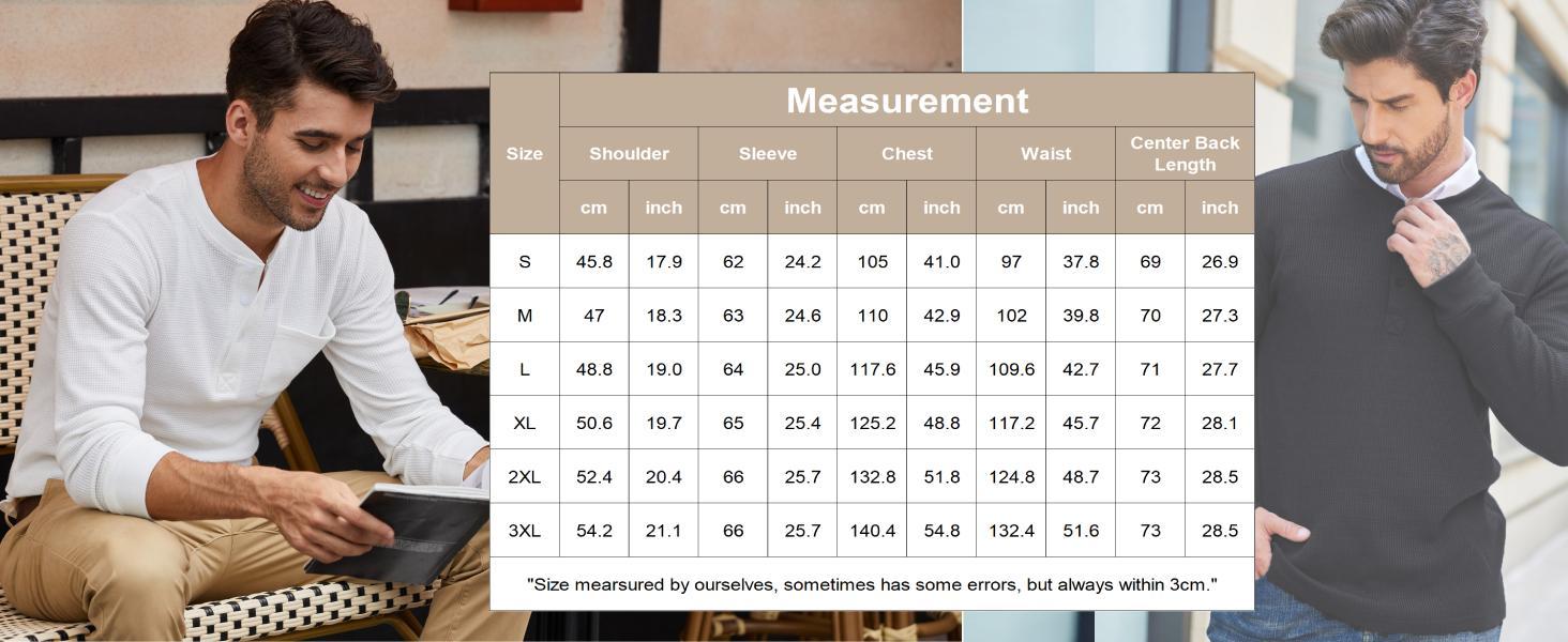 Fall Outfits Limited Time Clearance Men's Henley Shirts Long Sleeve Basic Waffle Pique Pullover Thin T-Shirt with Pocket（Run Small)