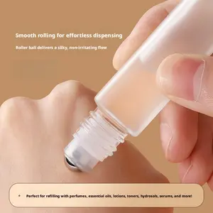 3pcs travel-size cosmetic containers 5/8/10ml roll-on bottles for perfume and essential oil, suitable for serums, essential oils, and perfumes, transparent design