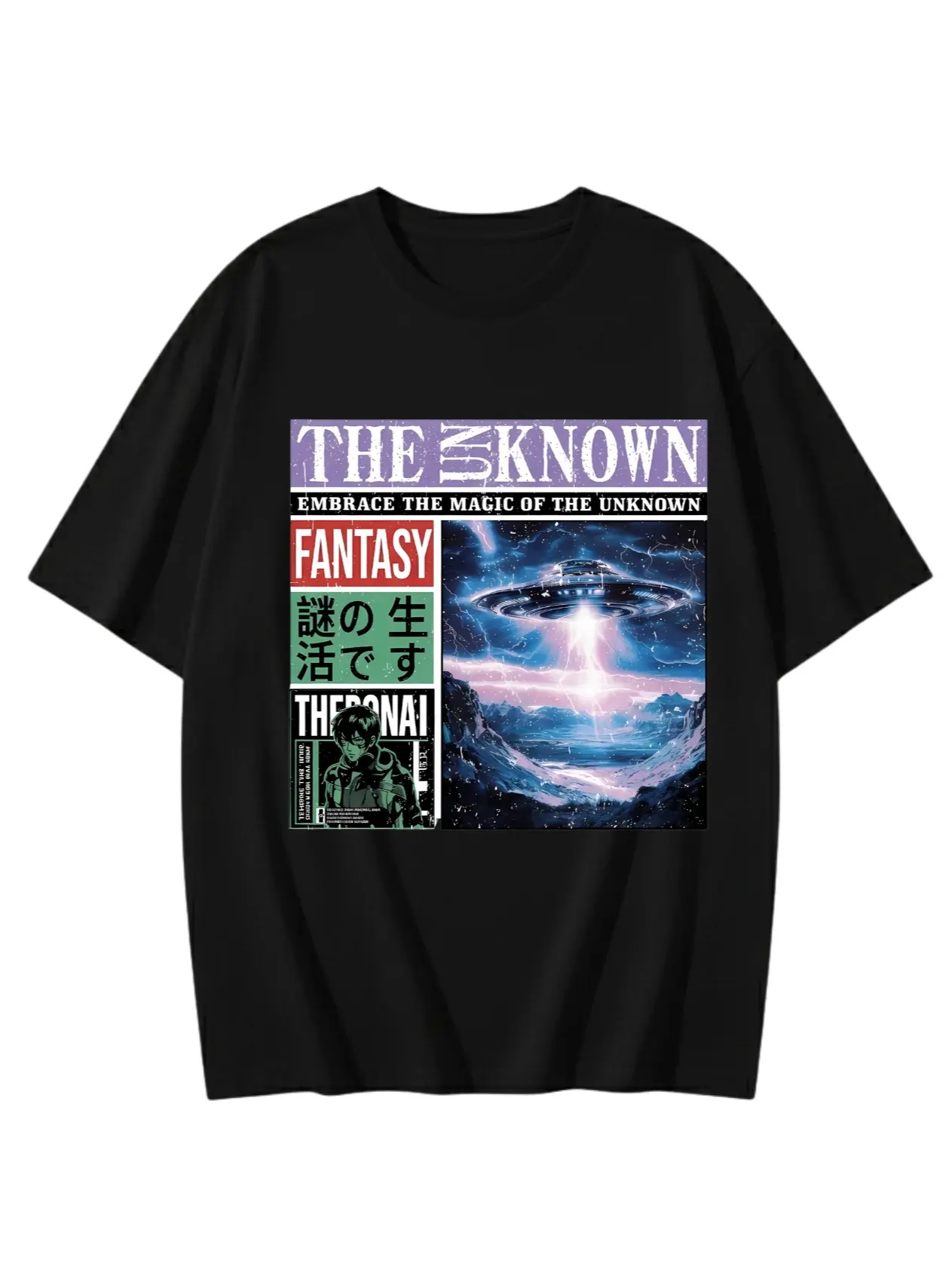 THE UNKNOWN Unisex T Shirt Camiseta Unisex Premium Cotton UFO Mystery Anime Aesthetic Camiseta Vintage Distressed Graphic Tee Streetwear Menswear Womenswear Classic Shirt Regalo Gift Idea Retro Sci Fi Style Casual Outfit Trendy Fashion Top