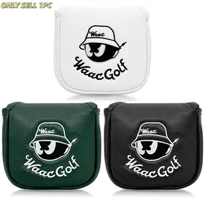 Peter Pan Cartoon Embroidery Golf Club Cover, Waterproof Wear-Resistant PU Fabric Magnetic Closure Ultra-Soft Inner Lining Golf Accessories