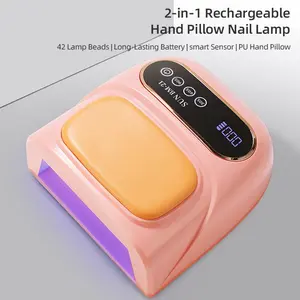 Two-In-One Nail Drying Machine, PU Hand Cushion, Three-Timer Settings, Smart Sensor Light, 360° Gel Cure, Long Battery Life, Perfect Gift