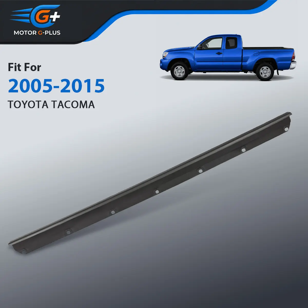 GPLUS ABS Plastic Chrome Tailgate Top Cap Protector Molding - 1-Piece, Lightweight, Ultra-Strong, Paint-Ready Car Exterior Trim, Compatible with 2005-2015 Toyota Tacoma Trucks, Vehicle Accessories