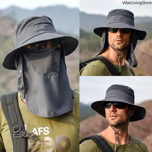 Fisherman's hat, male sun hat, summer outdoor quick drying sun hat, fishing breathable sun hat, female face mask hat