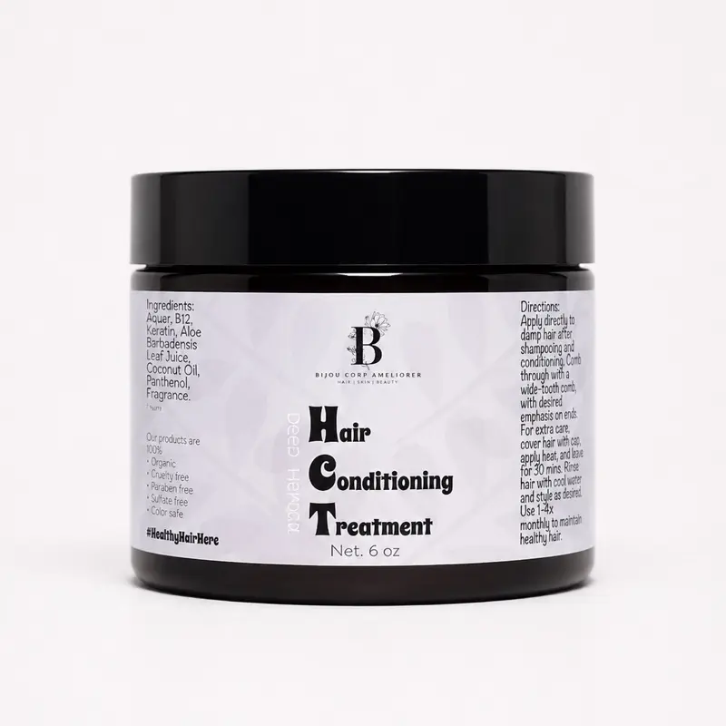 Deep Herbal Conditioning Hair Repair Treatment with Rosemary Peppermint Aloe Shea Butter 6oz for Dry Weak Hair