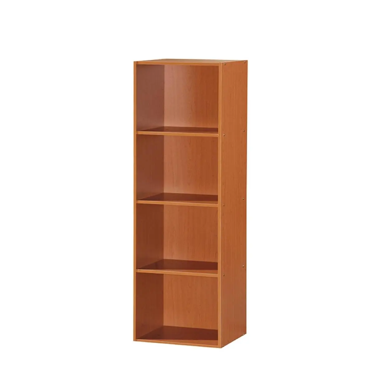 212 MAIN 4-Shelf Bookcase, Cherry Finish, Fixed Shelves, Contemporary Home Decor, Commercial & Office Furniture Storage Solution