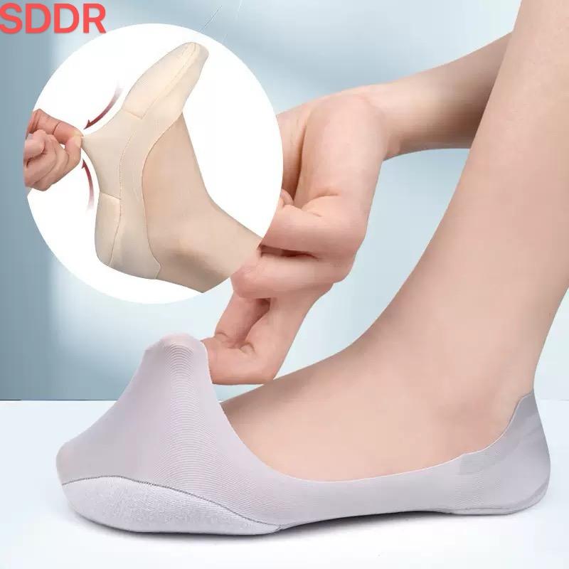 Women's SDDR Essential Sponge Pad Invisible Basic Black No Show Socks - Anti-Slip, Breathable, Ergonomically Designed, Comfortable - Everyday, Daily Wear, Gym Use - Spring/Summer/Autumn - Gray-1 Pair, Sports Shoe Accessory
