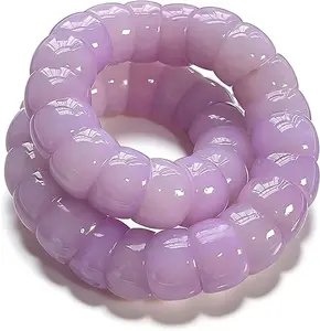 September Laurel High-Density Purple Bodhi Root Cuban Link Bracelet – Fidget and Finger-Rolling Handcrafted Bracelet for Students and Office Workers"