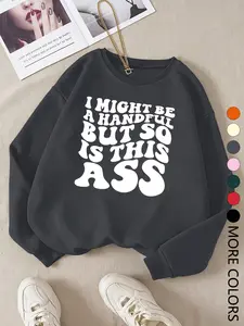 2026 New Casual Creative Letter Print Sweatshirt, Teen Girls Sportswear, Women Daily Wear, Fashion Comfortable Long Sleeve Pullover
