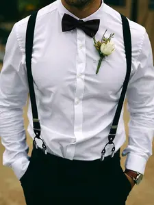 Adult Vintage Men's Suspenders Suit Pants, Fashionable 6 Clip Suspender Belt, Retro Style, Casual Wear, Perfect for Daily Use