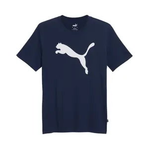 PUMA Mens Essentials Cat Logo Crew Neck Short Sleeve Casual Tops Casual - Blue
