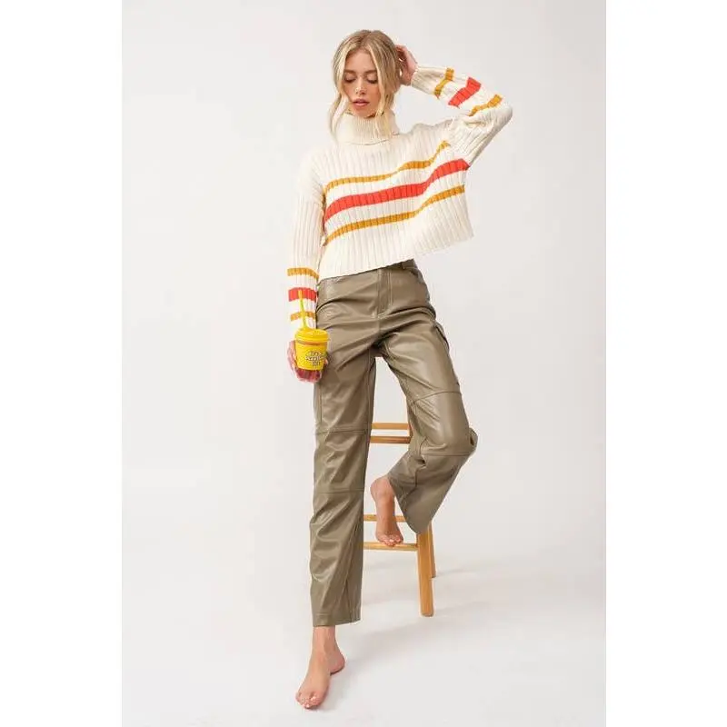 Amber Stripped Turtleneck Sweater
