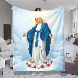 Heavenly Cloud Figure Printed Throw Blanket, Multiple Specifications Available, Colorful, Soft Fabric, Ideal for Napping/Relaxing, Add a Dreamy Touch to Your Space