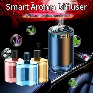 Rechargeable smart car fragrance diffuser, scent diffuser, portable car air humidifier, USB rechargeable, compatible with any car model, ideal car gift and holiday present