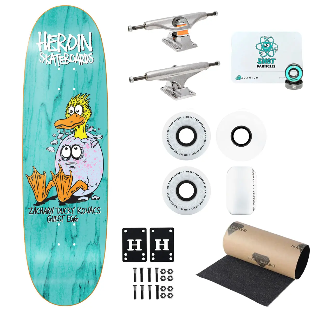 Heroin Premium Skateboard Complete Ducky Guest Egg (Assorted) Independent/Ricta/Quantum
