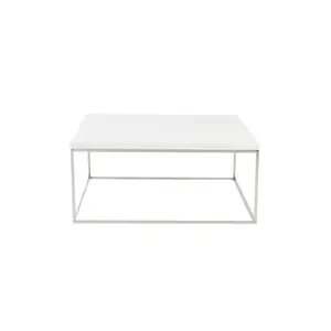 HomeRoots 400548 High Gloss Square Coffee Table, White & Chrome HomeRoots 400548 High Gloss Square Coffee Table, White & Chrome