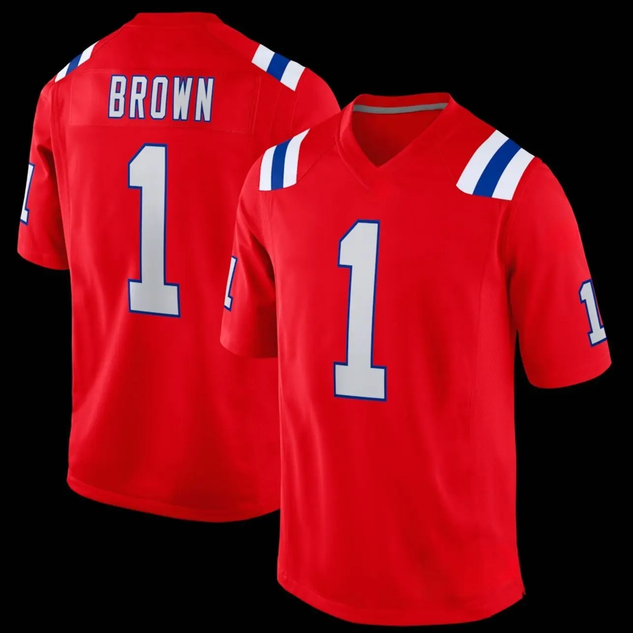 Unisex Football inspired by Brown 1 New England Alternate Game Jersey - Red