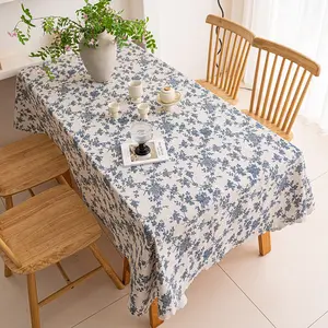 1PC Fresh Floral Print Fabric Tablecloth, Furniture Desktop Decoration, Perfect for Theme Parties, Holidays, Home Decor, Indoor & Outdoor Use