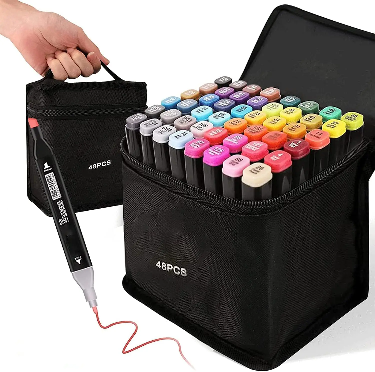 Alcohol Markers Set with Dual Tips and Blender – Art Pens for Drawing, Sketching, and Coloring for Kids & Adults"