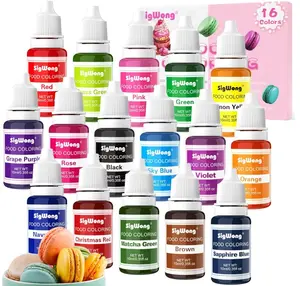 Food Coloring Liquid - 16 Colors Vibrant Food Coloring Set, Upgraded Tasteless Food Grade Food Dye for Cake Decorating, Baking, Cookies, Icing, Slime, Easter Egg, Fondant and DIY Crafts - 10ml Bottles