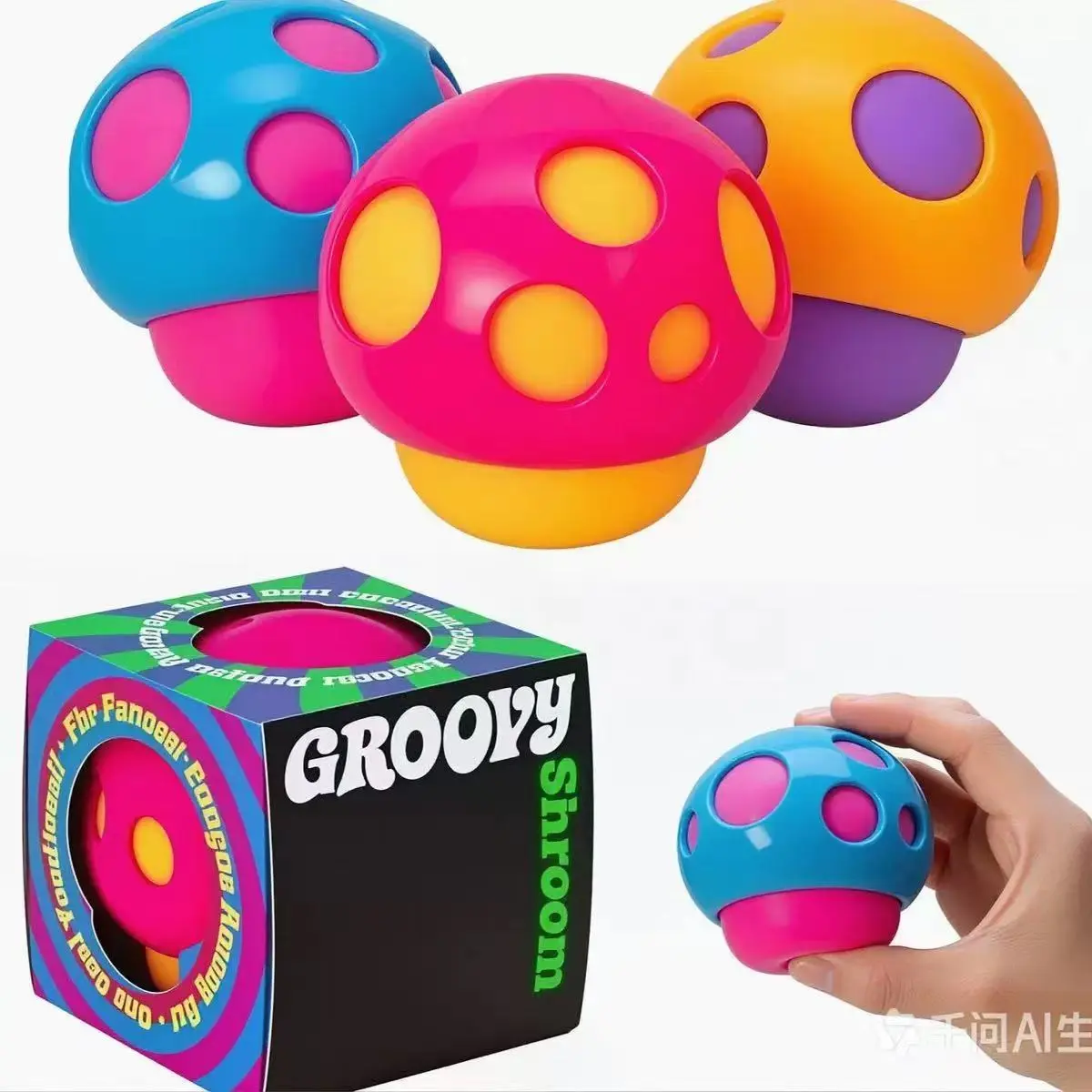 Little Mushroom Ball Squishy Fidget Toy, Cute Soft Squeeze Mushroom Doll, Mini Plant Stress Relief Squeeze Model for Halloween Decor & Party Gifts