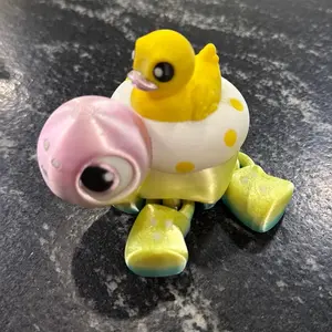 3d Printed Turtle with Floatie and Duck