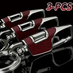 3-Pcs Stainless Steel Keychain with Detachable Key Rings,Car keys keychains, Parking Keys Practical Stylish Accessory for Men Women