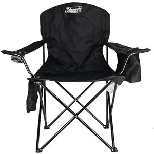 Coleman Portable Camping Quad Chair with 4-Can Cooler, Cushioned Seat & Back with Side Pockets & Cup Holder, Carry Bag Included Newell Company
