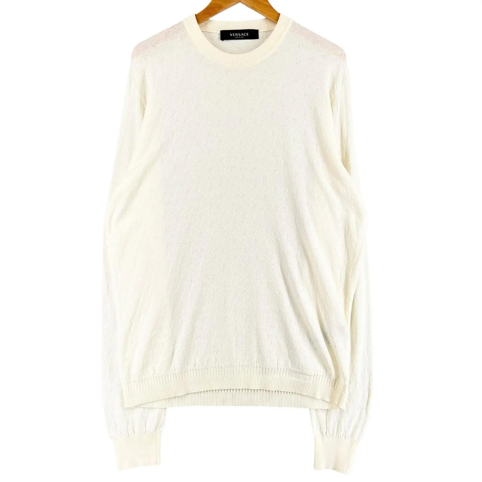 Pre-owned VERSACE Silk Small Leather Goods Knit Top